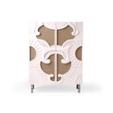Marie Burgos Design Traje De Luces Bar Cabinet Wood/Metal/Wicker/Rattan in Pink/Gray | 65 H x 21 D in | Wayfair SQ7674628