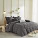 Latitude Run® Kazi Cotton Jacquard Duvet Cover Set w/ Euro Shams & Throw Pillows Cotton in Gray | Wayfair A136303473154D49BC65743B10562573