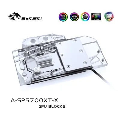 Bykski-Carte GPU pour Sapphire RX 5700 XT Pulse gelée jas5700XT utilisation nocturne en eau