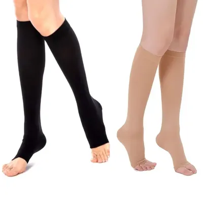 Chaussettes de compression hautes en nylon pour hommes et femmes anti-fatigue soutien du mollet