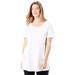 Plus Size Women's Perfect Short-Sleeve Scoop-Neck Henley Tunic by Woman Within in White (Size 30/32)