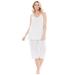 Plus Size Women's Breezy Eyelet Knit Tank & Capri PJ Set by Dreams & Co. in White (Size 34/36) Pajamas