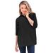 Plus Size Women's Three-Quarter Sleeve Kate Big Shirt by Roaman's in Black (Size 38 W) Button Down Shirt Blouse