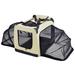 Kaki 'Hounda Accordion' Metal Framed Soft-Folding Collapsible Expandable Dog Crate, 27.5" L X 20.5" W X 20.5" H, Medium, Brown