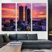 ARTCANVAS Manila Philippines Skyline Vivid Sunset - 3 Piece Wrapped Canvas Photograph Print Set in Black/Orange | 40 H x 60 W x 1.5 D in | Wayfair