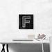 ARTCANVAS Modern Black White Alphabet Letter F - Wrapped Canvas Textual Art Print Canvas, Wood in Black/Gray/White | 12 H x 12 W x 1.5 D in | Wayfair