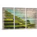 ARTCANVAS Rice Fields Modern Art Home Decor - 3 Piece Wrapped Canvas Painting Print Set Metal in Gray/Green/Yellow | 40 H x 22 W x 0.75 D in | Wayfair