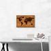 ARTCANVAS Rustic World Map Globe Dark Light - Wrapped Canvas Graphic Art Print Canvas, Wood in Brown | 12 H x 18 W x 1.5 D in | Wayfair