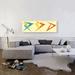 ARTCANVAS Mid-Century Modern 3, 2, 1 - Wrapped Canvas Panoramic Graphic Art Print Canvas, in Blue/Orange/Yellow | 16 H x 48 W x 1.5 D in | Wayfair