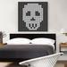 ARTCANVAS Human Skull Bones Black Jewel Pixel - Wrapped Canvas Graphic Art Print Canvas, Wood in White | 36 H x 36 W x 1.5 D in | Wayfair