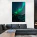 ARTCANVAS Northern Aurora Lights Home Decor - Wrapped Canvas Photograph Print Metal in Blue/Green | 40 H x 26 W x 0.75 D in | Wayfair
