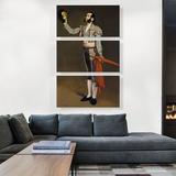 ARTCANVAS A Matador 1867 by Edouard Manet - 3 Piece Wrapped Canvas Painting Print Set Metal in Brown/Gray/Orange | 60 H x 40 W x 0.75 D in | Wayfair