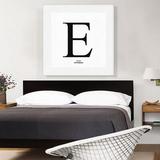 ARTCANVAS Modern Black & Gray Serif Alphabet Letter E - Wrapped Canvas Textual Art Print Canvas, Wood in White | 36 H x 36 W x 1.5 D in | Wayfair