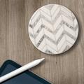 CounterArt Absorbent Stone Beverage Coasters - Set Of 4 - Grey Chevron Stoneware in White | 0.5 H x 5 D in | Wayfair 208-00016