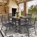 Red Barrel Studio® Square 4 - Person 37.01" Long Outdoor Dining Set Metal in Black | Wayfair 761DB3C82DF04B8981C41A706600482F