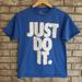 Nike Shirts | Nike Men's "Just Do It" Shirt Tee Shirt Loose Fit | Color: Blue/White | Size: M