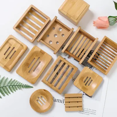 Boîte à vaisselle portable en bois de bambou naturel boîte à assiettes Regina T1 boîte de