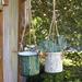 Set of Two Green and White Hanging Metal Planters - CTW Home Collection 770422