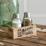 Mason's Jars Wooden Salt & Pepper Caddy - Box of 2 - CTW Home Collection 860395