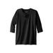 Men's Big & Tall Gauze Lace-Up Shirt by KingSize in Black (Size 2XL)