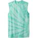 Men's Big & Tall Shrink-Less™ Lightweight Muscle T-Shirt by KingSize in Tidal Green Marble (Size L)