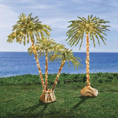 Pre-Lit 3-Branch Palm Tree by BrylaneHome in Led Artificial Tree