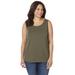 Plus Size Women's Suprema® Tank by Catherines in Grape Leaf (Size 5X)