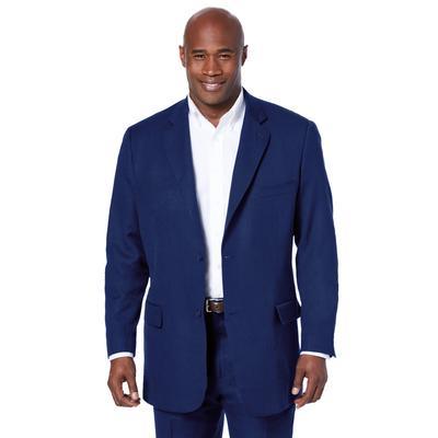 Men's Big & Tall Linen Blend Two-Button Suit Jacket by KS Island in Navy (Size 58)