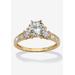 Women's Yellow Gold over Sterling Silver Engagement Ring Cubic Zirconia (2 1/7 cttw TDW) by PalmBeach Jewelry in Silver (Size 7)