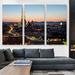 ARTCANVAS Vienna Austria Skyline Sunset - 3 Piece Wrapped Canvas Photograph Print Set Canvas in Orange | 60 H x 90 W x 1.5 D in | Wayfair