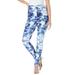 Plus Size Women's Ankle-Length Essential Stretch Legging by Roaman's in Navy Acid Tie Dye (Size 1X) Activewear Workout Yoga Pants