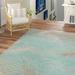 Blue/Brown 90 x 0.03 in Area Rug - Bay Isle Home™ Waddington Floral Palms Aqua Blue Indoor Outdoor Area Rug Polypropylene | 90 W x 0.03 D in | Wayfair