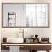 Hensel Distressed Bathroom/Vanity Mirror in Red/Gray/Black Laurel Foundry Modern Farmhouse® | 34.5 H x 45 W x 1 D in | Wayfair