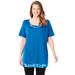 Plus Size Women's Layered-Look Print Tunic by Woman Within in Bright Cobalt Tie-dye (Size 34/36)