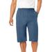 Men's Big & Tall Lightweight Extra Long Jersey Shorts by KingSize in Blue (Size M)