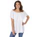 Plus Size Women's Off Shoulder Ruffle Tee by Woman Within in White (Size 18/20) Shirt
