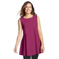 Plus Size Women's Sleeveless Fit-And-Flare Tunic Top by Woman Within in Raspberry (Size 14/16)