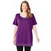 Plus Size Women's Layered-Look Print Tunic by Woman Within in Plum Purple Dot (Size 18/20)