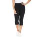 Plus Size Women's Knit Legging Capri by Catherines in Black (Size 5XWP)