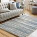 Manquiring 7'10" x 10'2" Modern Shag Plush Cream/Light Gray/Blue/Medium Gray Area Rug - Hauteloom