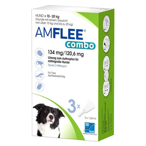 Amflee combo 134/120,6mg Lsg.z.Auf.f.Hunde 10-20kg 3 St Lösung