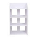 Carved Shoe Cabinet, 4 Tiers White Corner Shoe Cabinet Modern Multifunctional Hollow Carved Shoes Rack Wood Shoes Storage Rack Organising Shelf for Living Room Bedroom Hallway Entry Way,40 * 23 * 71cm