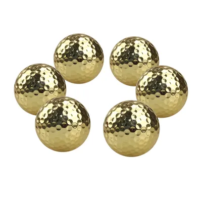CRESTGOLF – balles de Golf dorées à deux couches 6 pièces pour l'entraînement en cadeau