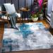 Muff 6'7" x 9' Modern Contemporary Bohemian Abstract Silver/Royal Denim/Slate/Dark Gray/Multi Brown/Denim/Medium Gray/Ink Blue/Cream/Teal Area Rug - Hauteloom