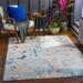 Dalorong 6'7" x 9'6" Modern Contemporary Bohemian Abstract Dark Blue/Light Beige/Medium Gray/Pale Blue/Red/Beige/Navy Area Rug - Hauteloom