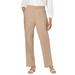 Plus Size Women's Lightweight Linen-Blend Straight-Leg Pants by Jessica London in New Khaki (Size 28 W)