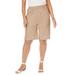 Plus Size Women's Linen Short by Jessica London in New Khaki (Size 18 W)