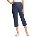 Plus Size Women's The Hassle-Free Soft Knit Capri by Woman Within in Navy (Size 24 W)