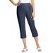 Plus Size Women's The Hassle-Free Soft Knit Capri by Woman Within in Navy (Size 24 W)