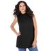 Plus Size Women's Ultimate Sleeveless Mock Tank by Roaman's in Black (Size 14/16) Top